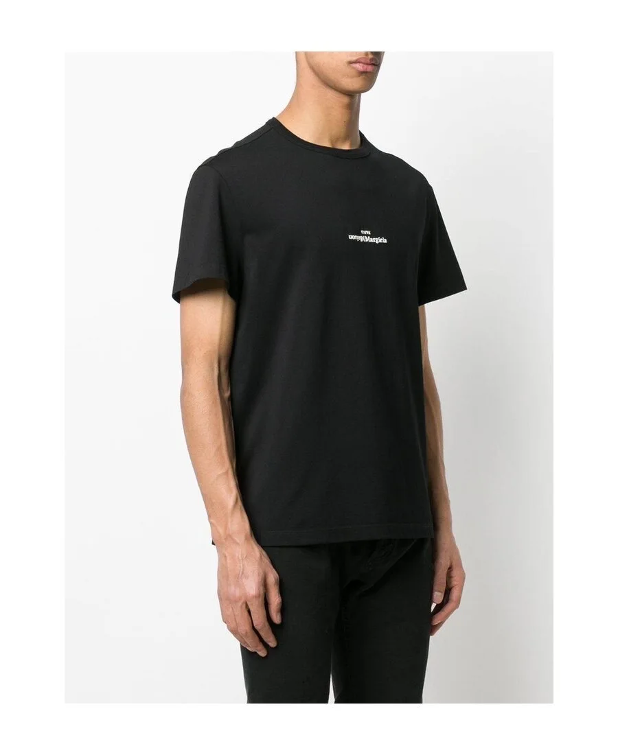 

Maison Margiela casual high street simple black and white T-shirt loose casual letter embroidery Short Sleeve Tee