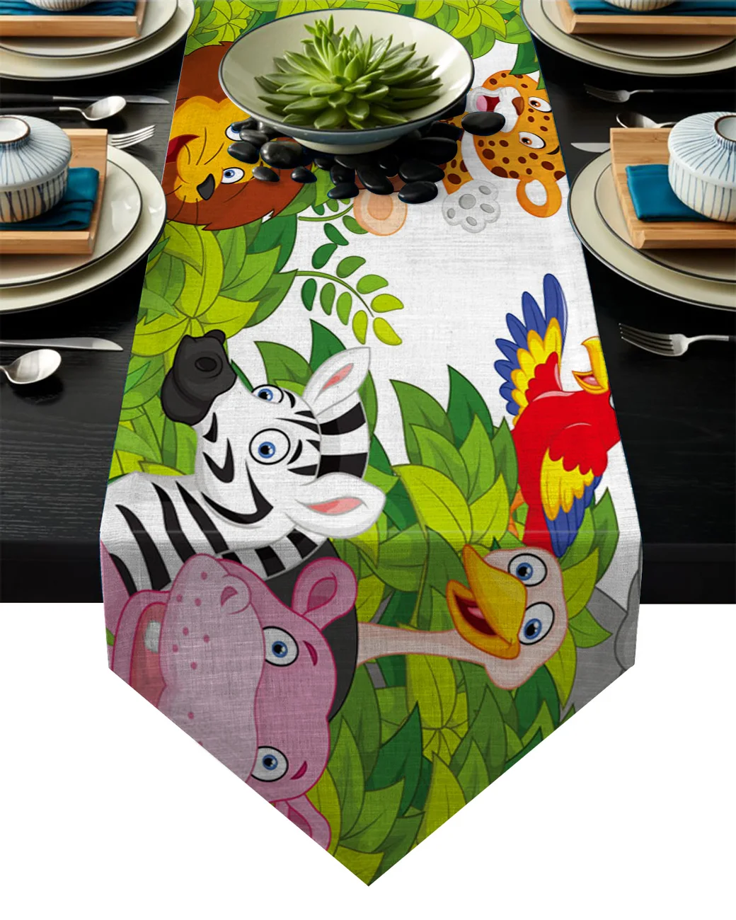 Современная настольная дорожка с изображением леса дикой природы из мультфильма