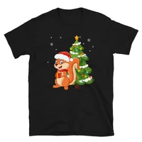 funny squirrel christmas t shirt santa hat animal gift kids