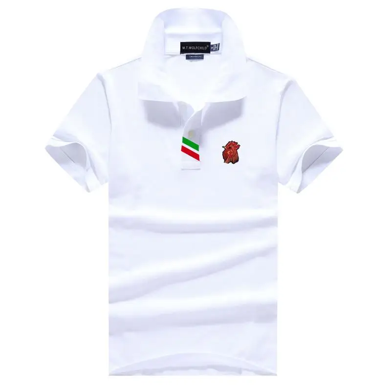 Топ качество 2020 летние мужские рубашки поло с коротким рукавом вышивка 100% хлопок