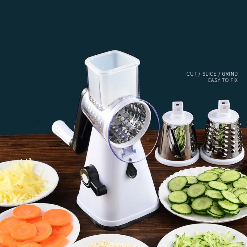 Ручная терка из нержавеющей стали для фруктов огурцов вращающийся барабан резак