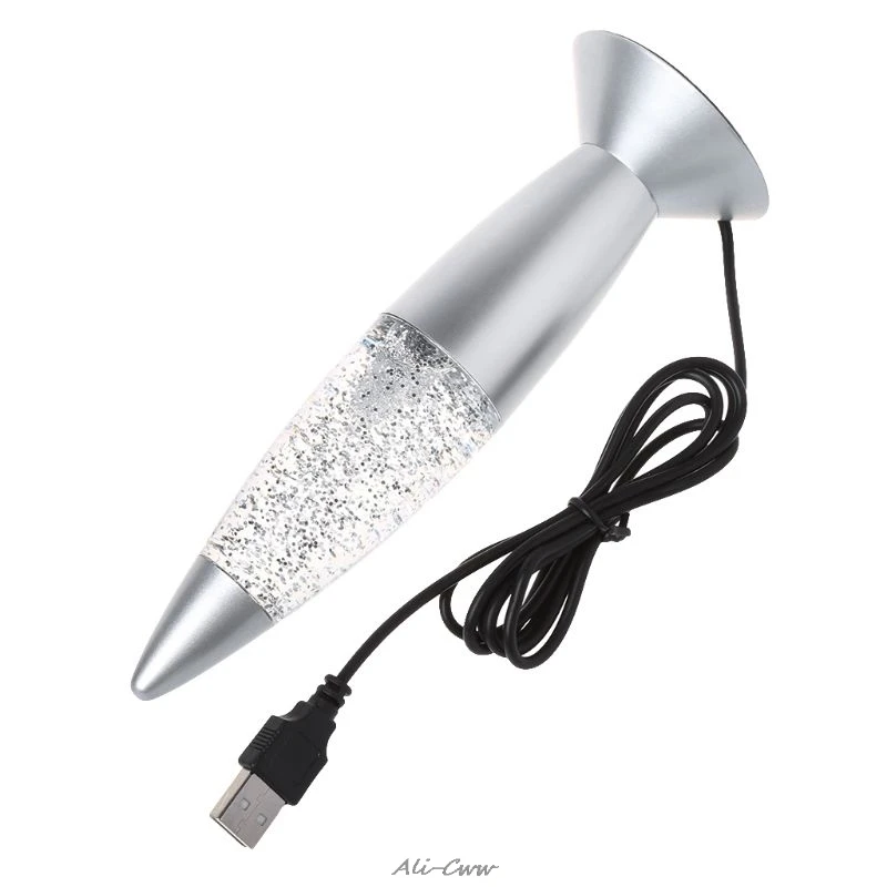 

New Brand 1pc 3D Rocket Multi Color Changing Lava Lamp RGB LED Glitter Party Mood Night Light Christmas Gift Bedside Night lamp