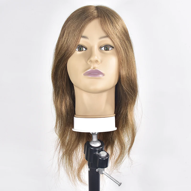 

Professional 100% Human Hair Mannequin Head For Practise Braid Hairstyle Cosmetology Training Head With Free Clamp Wig Head