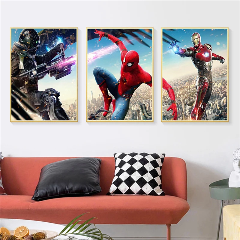 

Anime Marvel Avengers Superhero Posters Prints Iron Man Canvas Painting Wall Art Disney Picture Boy Gift Bedroom Home Decoration