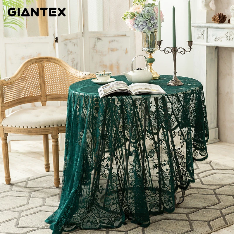 Скатерть GIANTEX в стиле ретро, кружевная Декоративная скатерть, круглая скатерть для обеденного стола, чехол для обеденного стола Obrus Tafelkleed mantel mesa nappe - изображение