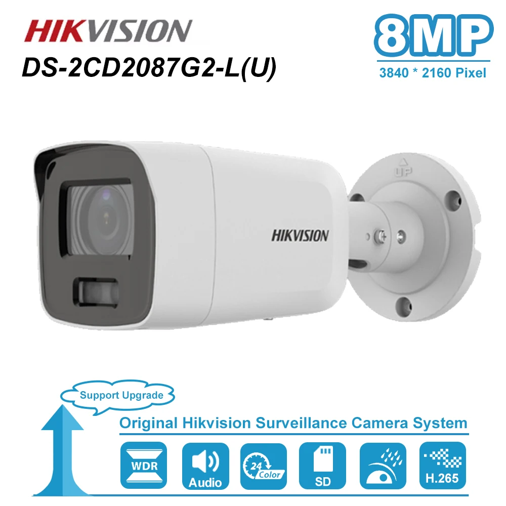 

Hikvision 4K 8 MP ColorVu Bullet Network PoE IP Camera Build in Mic Human and Vehicle Classification DS-2CD2087G2-LU