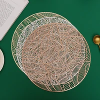 round leaves pvc oil resistant non slip kitchen placemat coaster insulation pad dish coffee cup table mat home deco