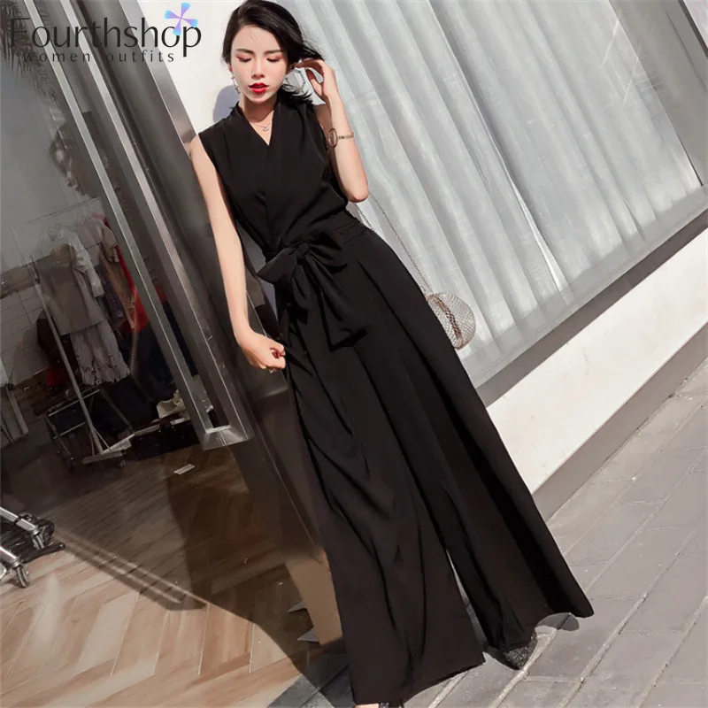 Женский свободный комбинезон на завязках черные или красные комбинезоны с