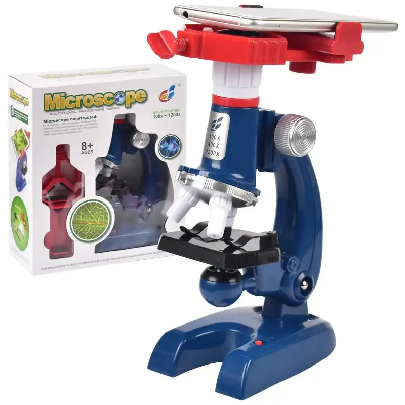 

1200X Monocular Biological Microscope Set Science Educational For Student Kids Child Lab Optical Instruments With Phone Holder