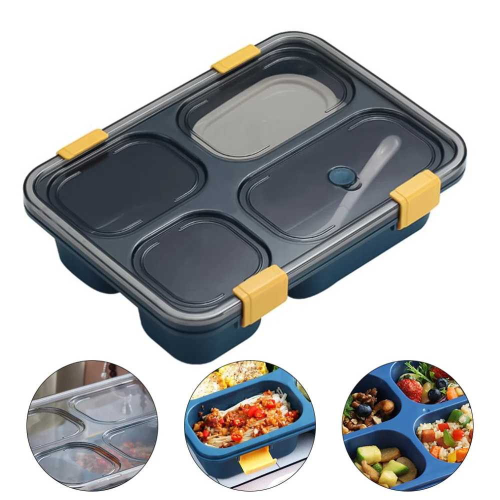 

1 Pc 4 Partition Lunchbox Meal Container with Soup Box Tableware