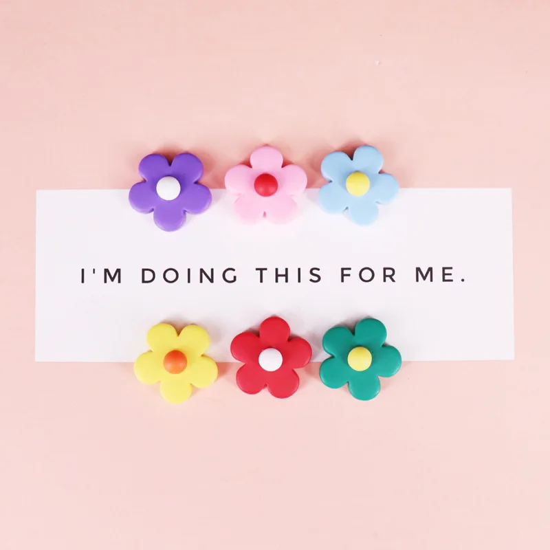 

Fridge Magnet 6Pcs/Pack Multicolors Magnet Sticker Cute Flower Resin Home Wedding Decoration Multi Purpose Refrigerator Magnets