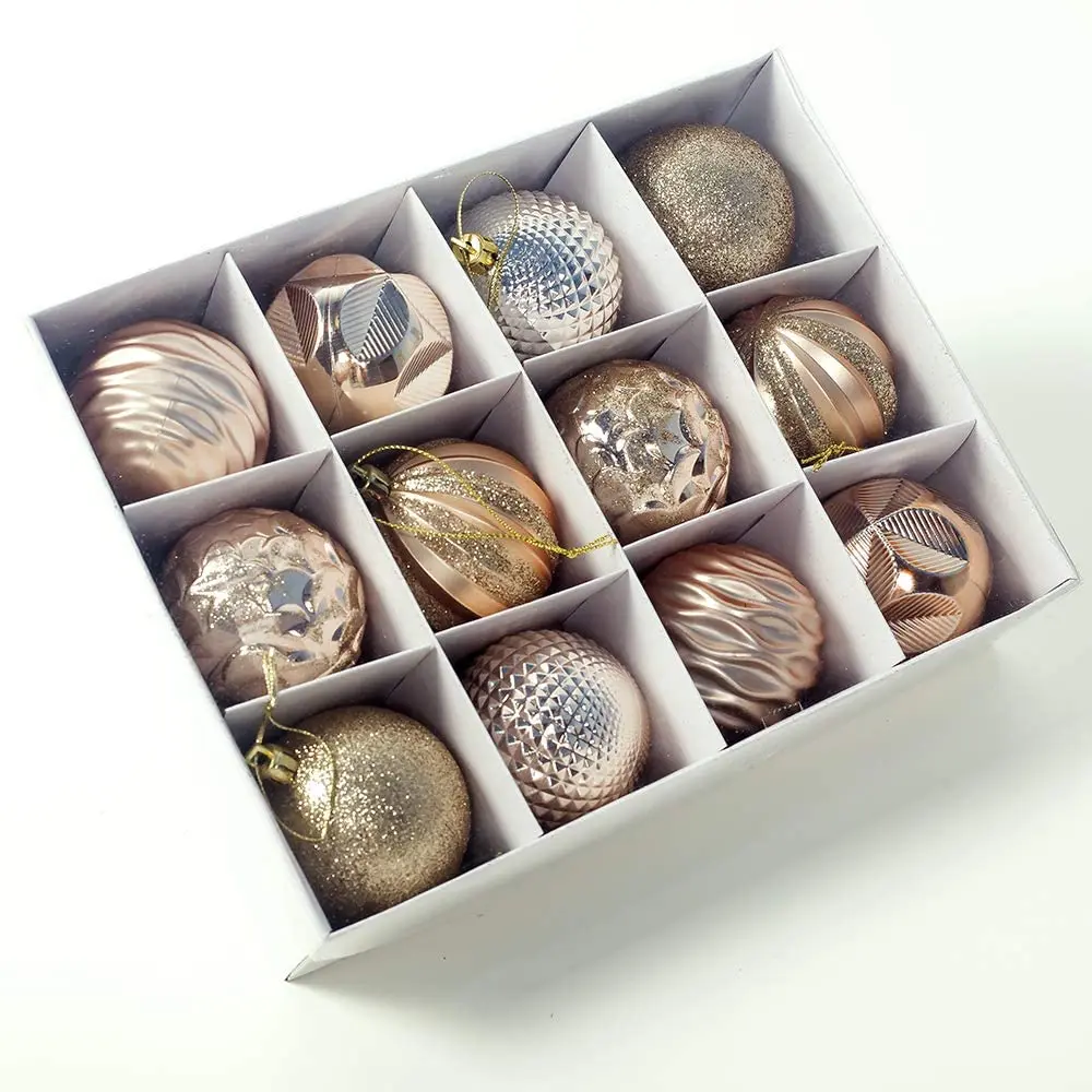 

2.36‘’ Christmas Balls Ornaments - 12 Pieces - Christmas Tree Decorations - Gold