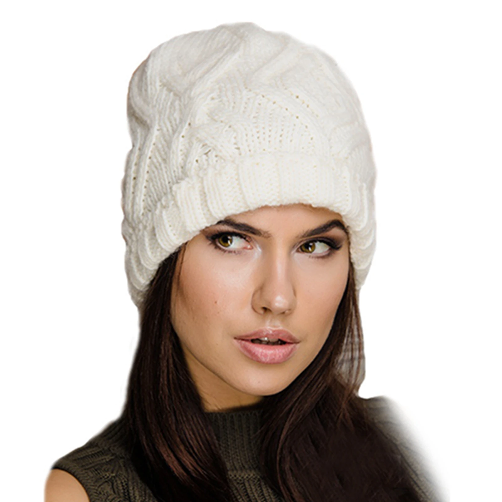 

Women Autumn Winter Soft Warm Beanie Hat Knitting Cap Woolen Yarn Solid Beige Pink Hats Sport Bonnet Docker Fisherman wear 2020