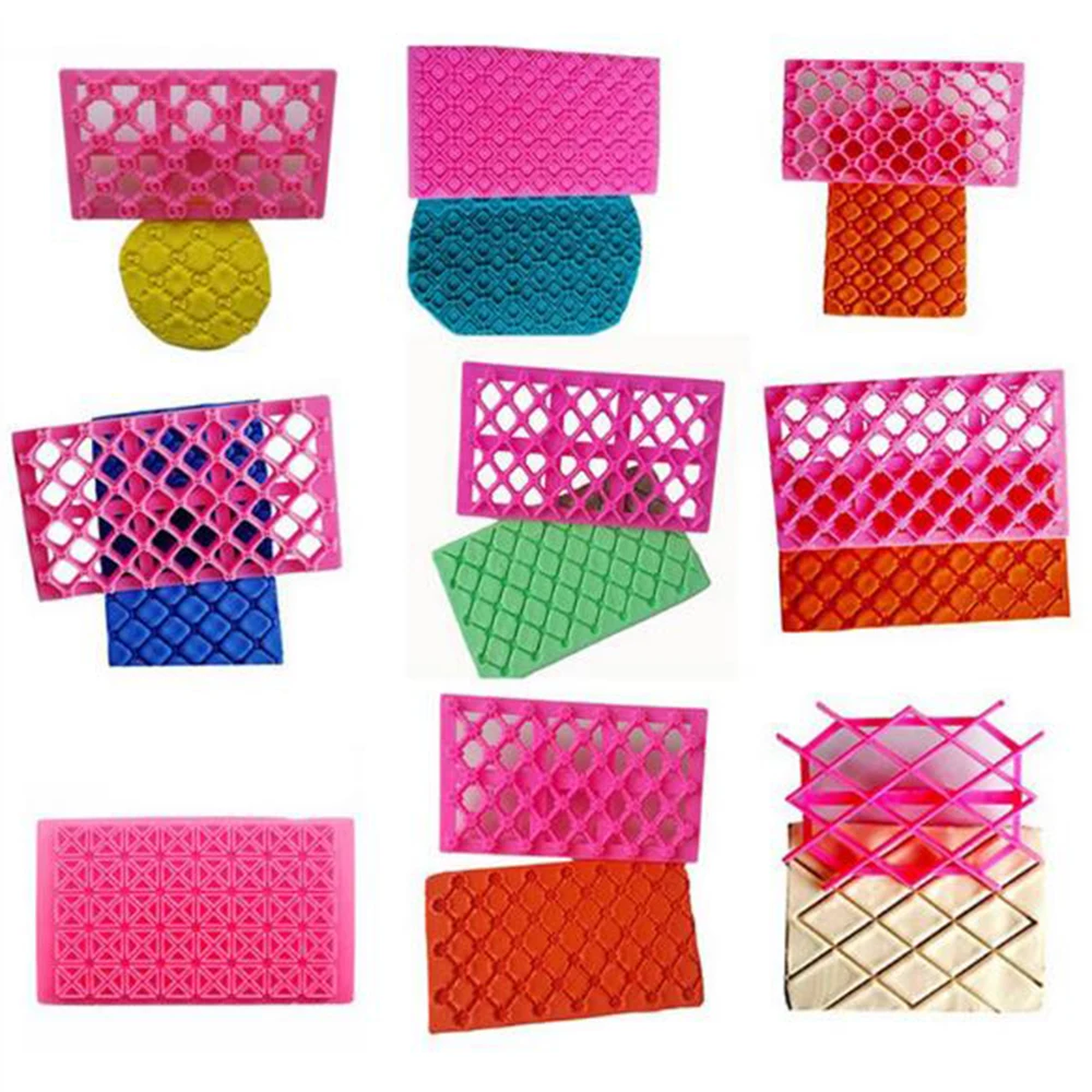 9Pcs/Sets Diamond Sugarpaste Gum Icing Baking Quilt Fondant Cake Raft Equipment Tool Embosser Cutter Mould | Дом и сад