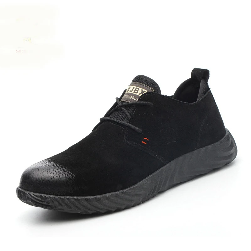 

Fashion Men's Steel Toe Safety Shoes Leather Bulletproof Material Soles Lightweight Insulation Site Welder Work Safety Boot