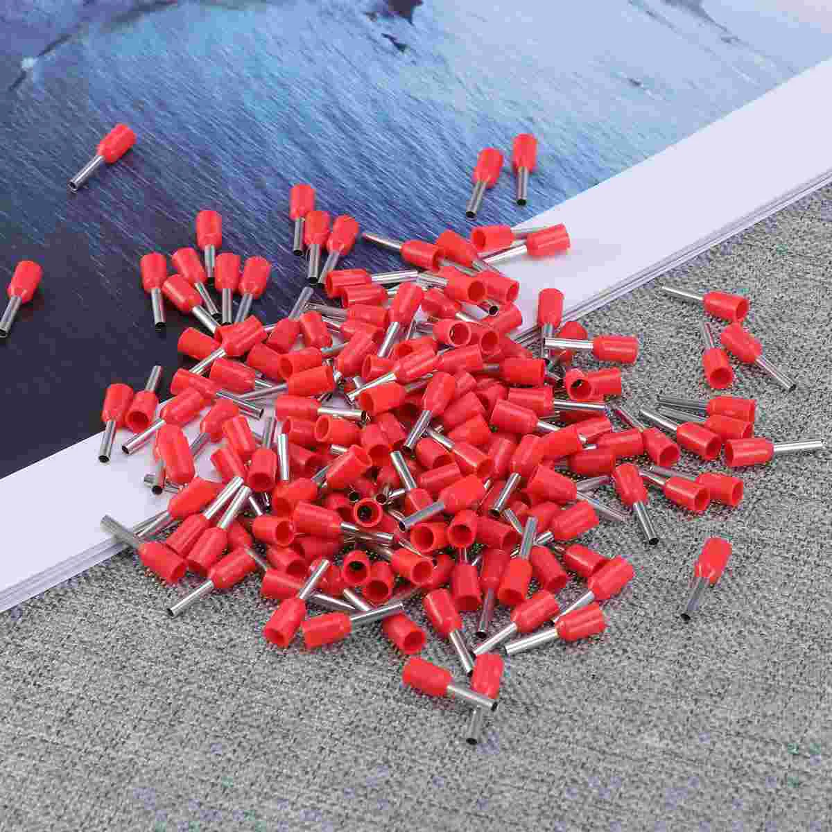 

1000PCS Tubular Pre-insulated End Cold Pressing Connection Terminal(Red)