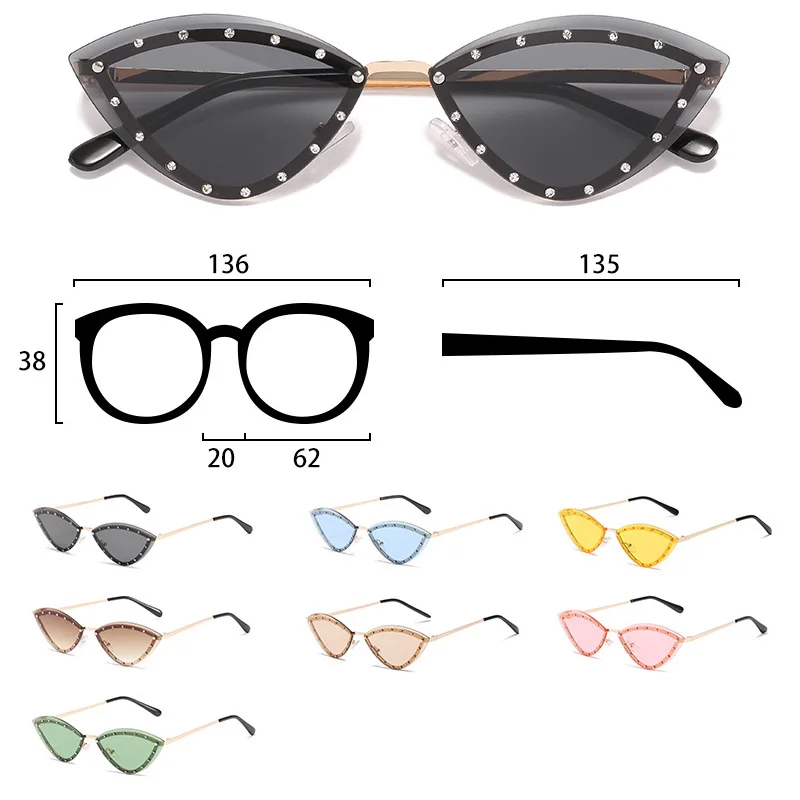 Очки солнцезащитные женские винтажные брендовые дизайнерские треугольные очки