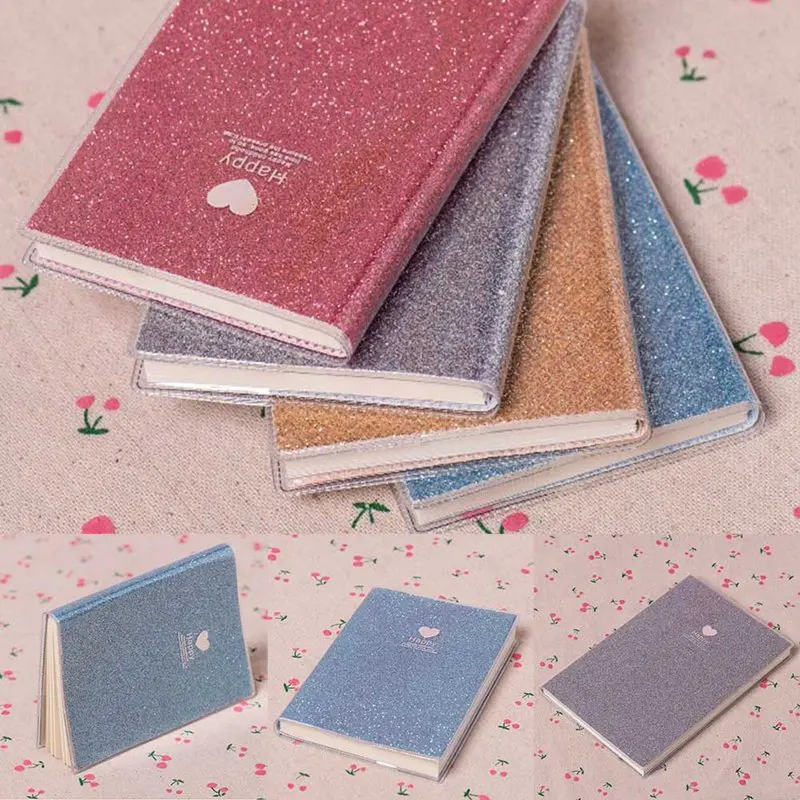 1PCS Shine Love PVC Notebook Paper Diary School Shiny Cool Kawaii Notebook Paper Agenda Schedule Planner Random Color