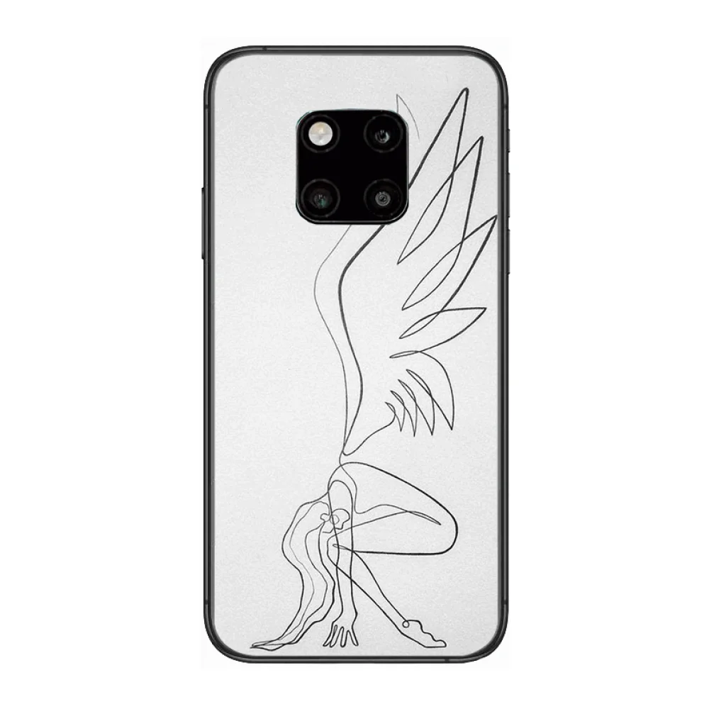 

Simple creative mobile phone case Anti-fall matte plus Phone Case For Huawei mate 30 10 20 40 Lite Smart Z Pro Black Etui 3D Co