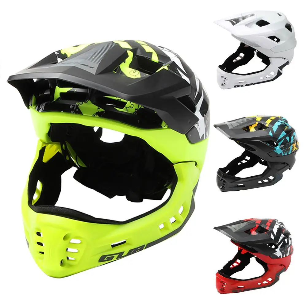 New Off-road Mountain Full Face Bike Helmet Sports Safety Kids Full Covered Helmets DH Helmet Downhill Bicycle Helmet 54-58CM