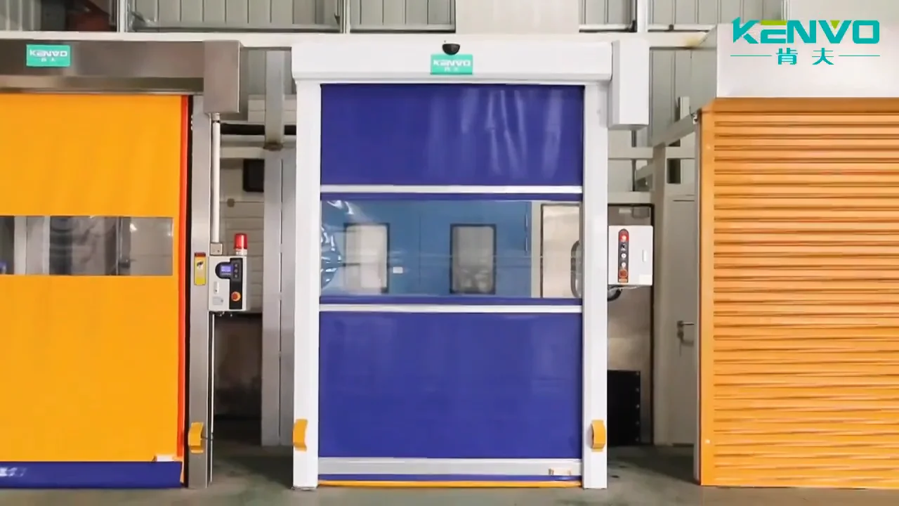 

Радар-датчик из ПВХ-ткани, высокоскоростная наружная Гибкая дверь из ПВХ-ткани с датчиком и человеческой машиной для уборки