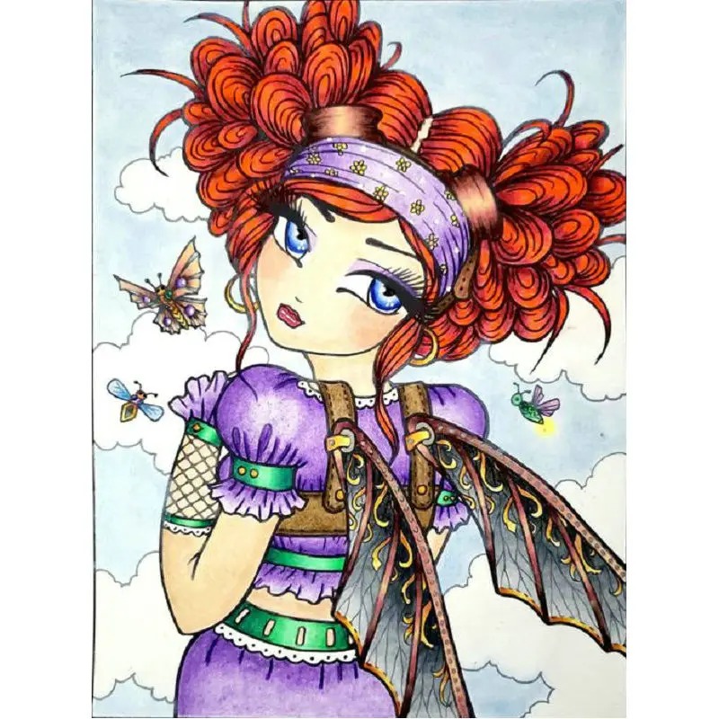 Diy Алмазная Вышивка Бабочка Фея алмазов картина 5d полный стразы наклеивать