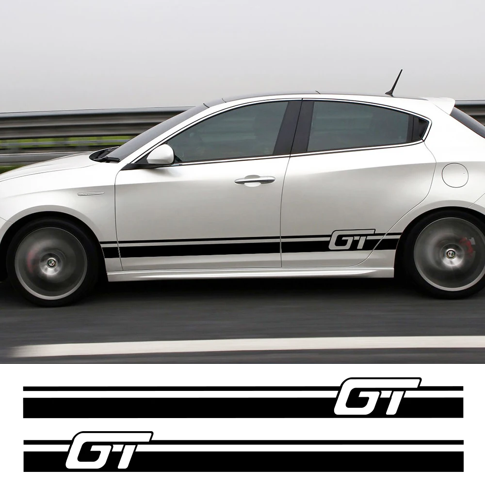 

2PCS Car Side Stickers For Alfa Romeo Giulia Giulietta 159 156 MITO Stelvio 147 Sportiva GT Auto Accessories Vinyl Film Decals