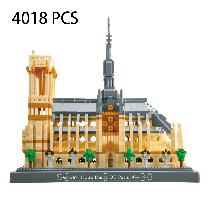 

City Architecture Mini Blocks Model Building Burj Khalifa London Eiffel Tower Big Ben Notre Dame Micro Bricks Expert Set Pyramid