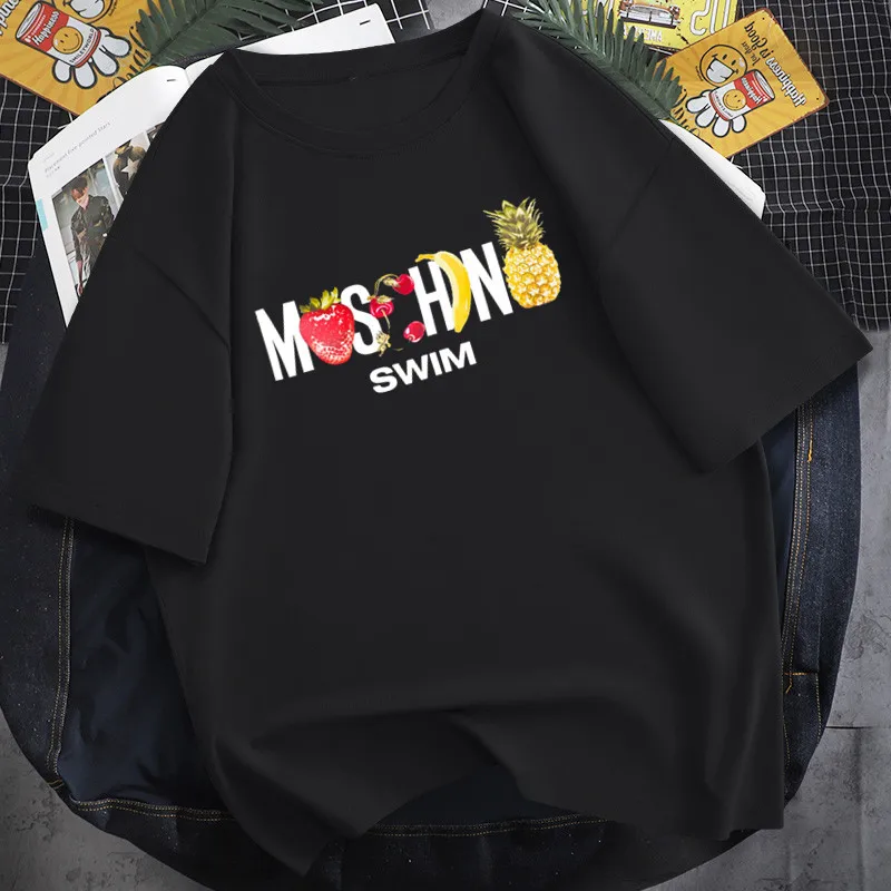 

Summer Printed Cotton Women Short-sleeved Fashion Breathable Fruit Printing Mens T-shirt Women Clothes -40