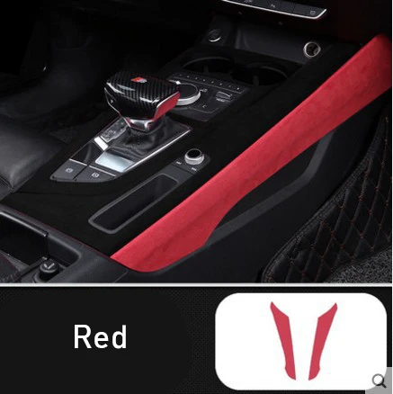 C RED Замшевая Кожа Авто Крышка редукторов для Audi A4 B9 автомобильные аксессуары - Название цвета: C RED