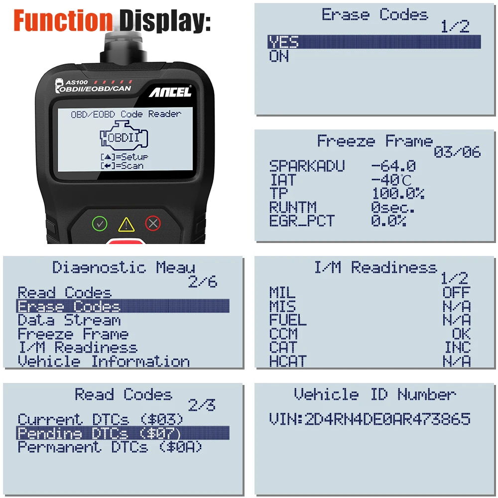 Диагностический сканер Ancel AS100 OBD2 PK ELM327 V1.5|Диагностические сканеры для