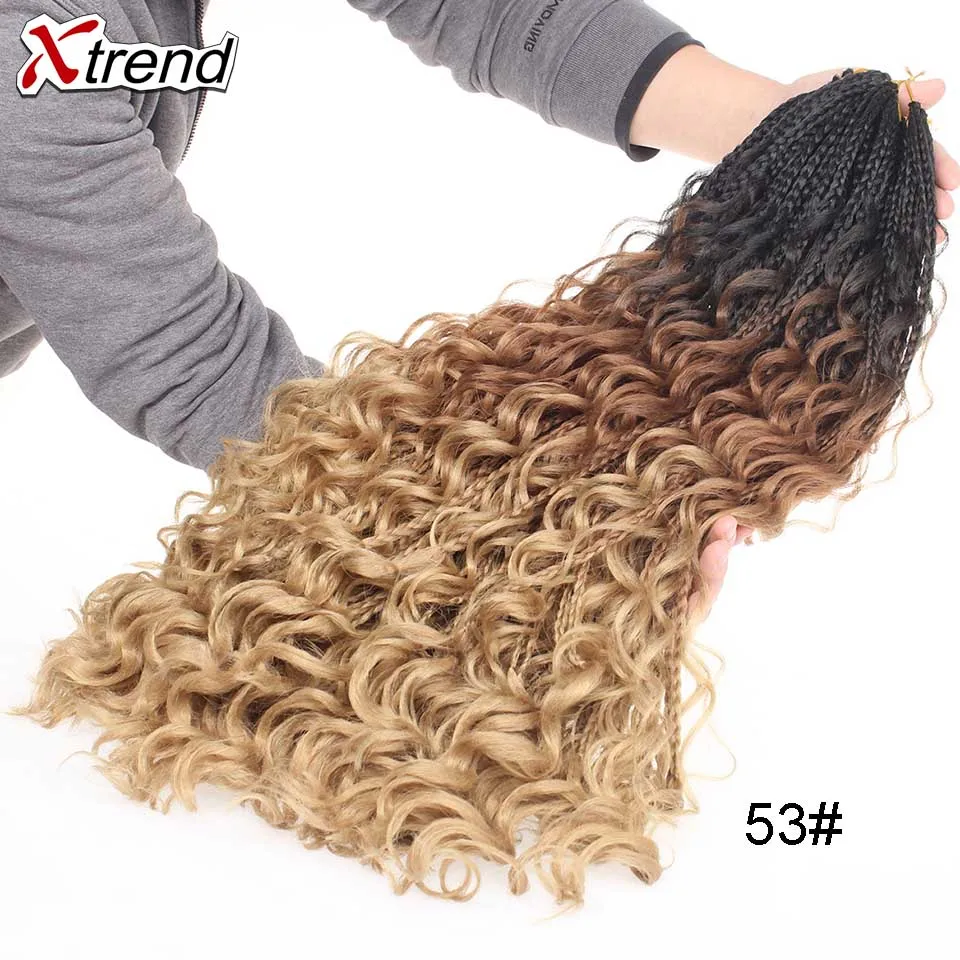 Xtrend Synthetic Boho Crochet Braid Bohemian Box Braids Crotchet Hair Extensions Ombre Braiding Braided Messy Goddess - Цвет: 53
