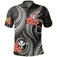 polynesian hawaii polo shirt white plumeria 3d printed polo shirt men women short sleeve summer t shirt 01