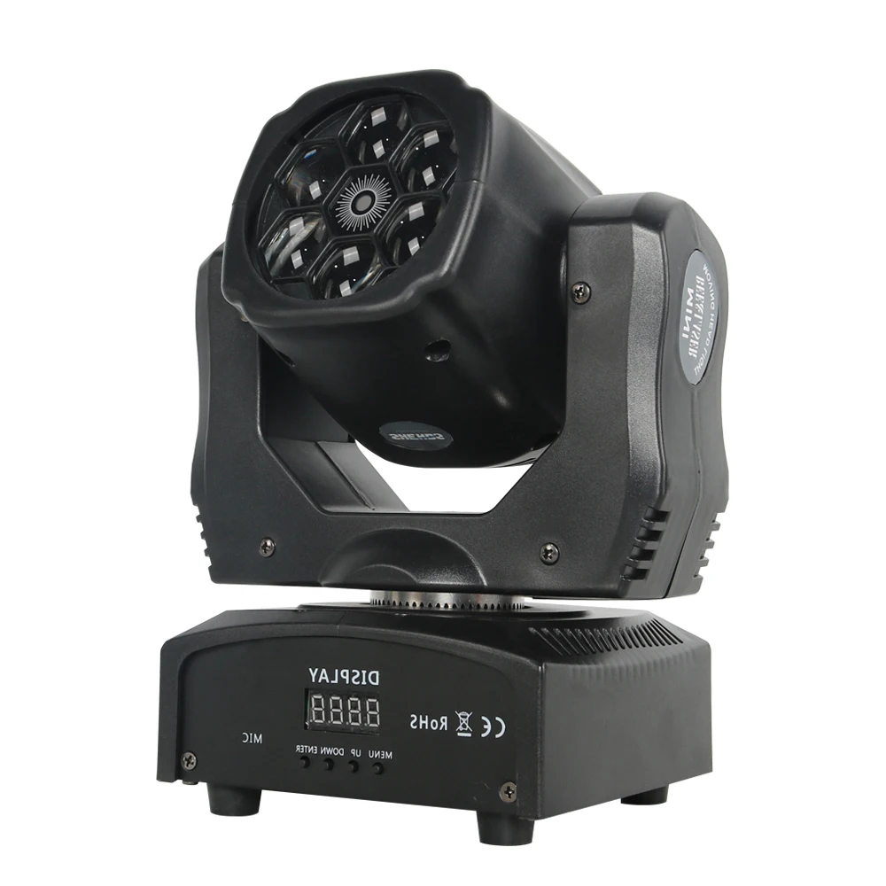 Продажа Светодиодный светильник 6x15 Вт, лазерный луч, подвижная головсветильник, RGBW, освещение, DMX 512, эффект окрашивания, светильник для дискотеки, кл...