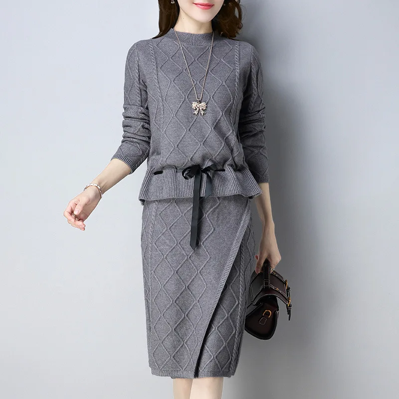 Женский костюм с юбкой 2019 осень и зима новый женский модный элегантный кружевной