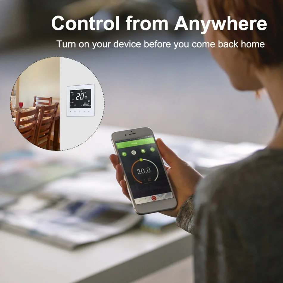 Цифровой термостат KKmoon для теплого пола электрической системы отопления с Wi Fi