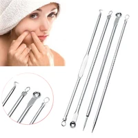 457pcsset blackhead comedone acne pimple blackhead remover tool needles facial pore cleaner spoon for face skin care tool
