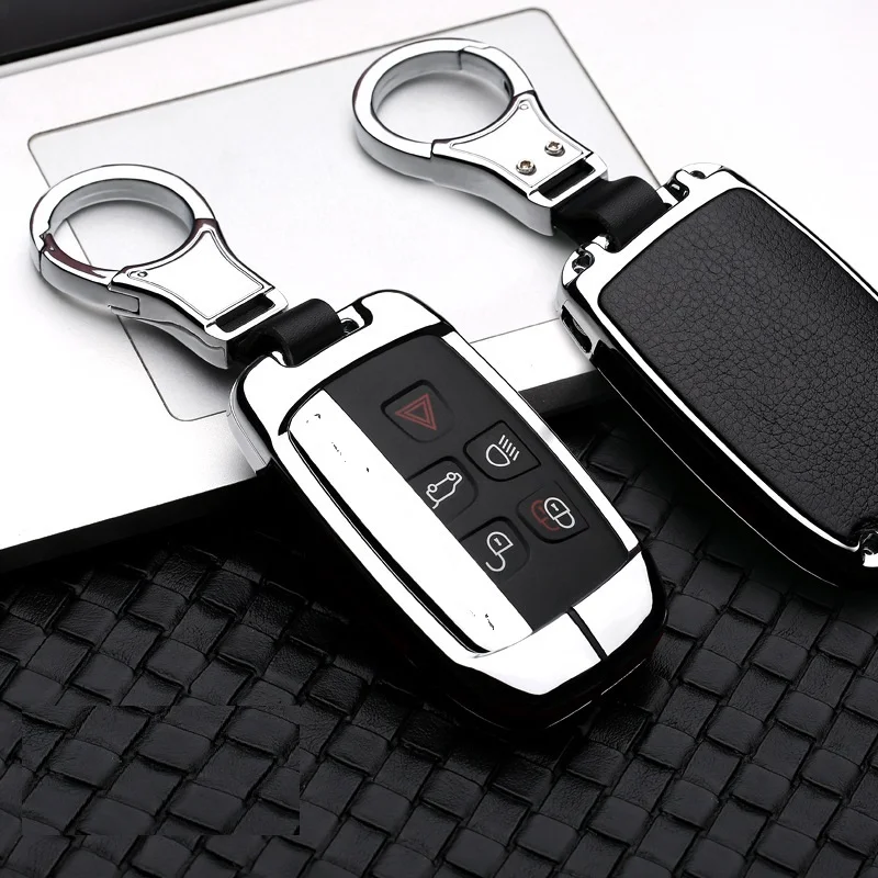 Silver Black Высококачественный автомобильный брелок для ключей держатель для JAGUAR XE XF XJ F PACE для Land Range Rover Sport Discovery Sport Evoque freelander 2 - Название цвета: Silver Black