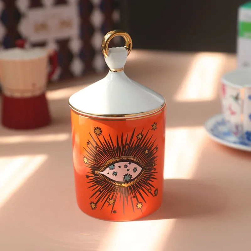 С принтом большие глаза Jar звездное небо ароматическая свеча держатель с ручным