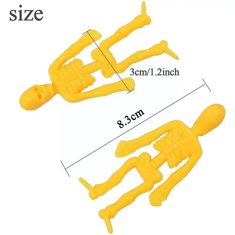

Funny Halloween Skeleton Human Skeleton Model Doll Toys Elastic Relief Stress Toys Non-Toxic Soft Capsule Kid T8Z5