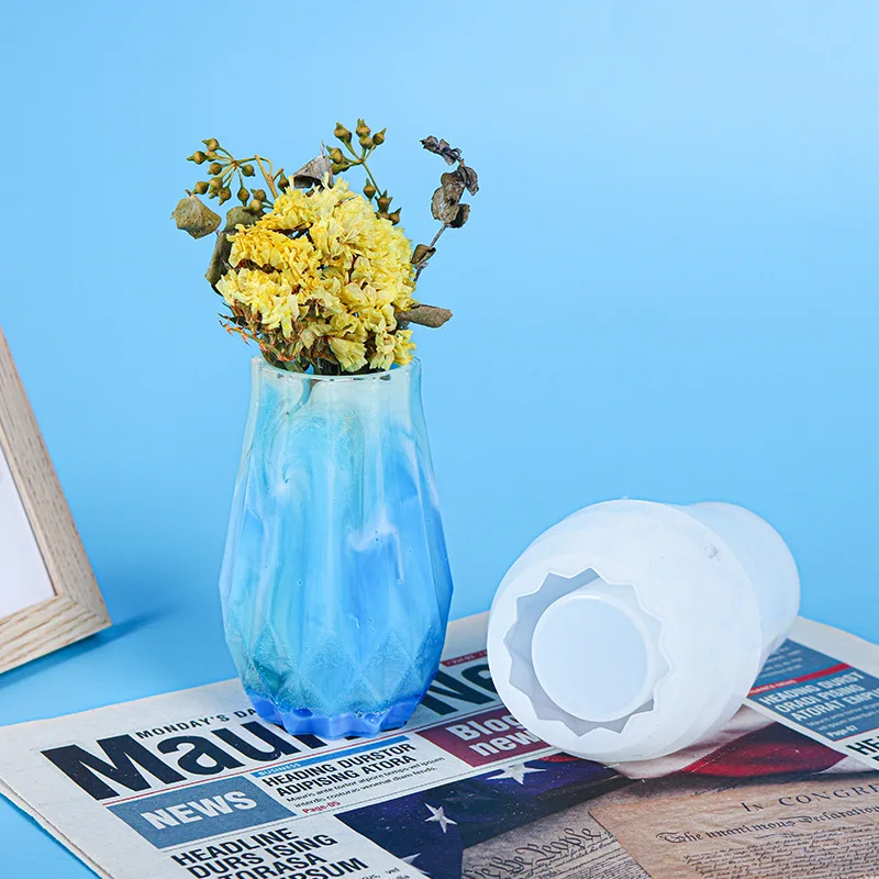

Vase Crystal Epoxy Resin Mold Flowerpot Plant Pot Silicone Mould DIY Crafts Home Decorations Casting Tools