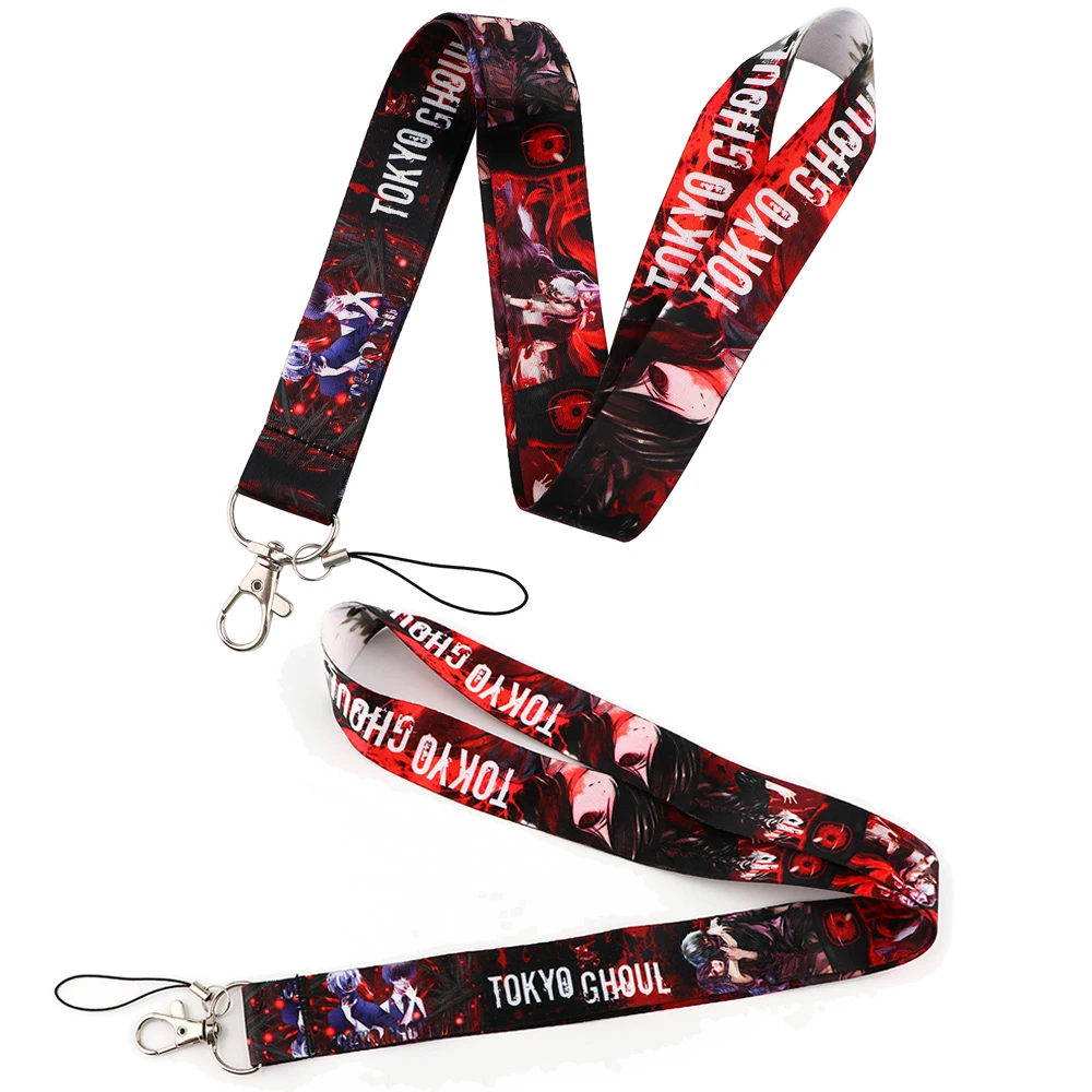 

LX828 Anime Tokyo Ghoul Key Strap Lanyard For Key Mobile Phone Keycord USB ID Card Badge Holder Keychain Neck Rope Accessory
