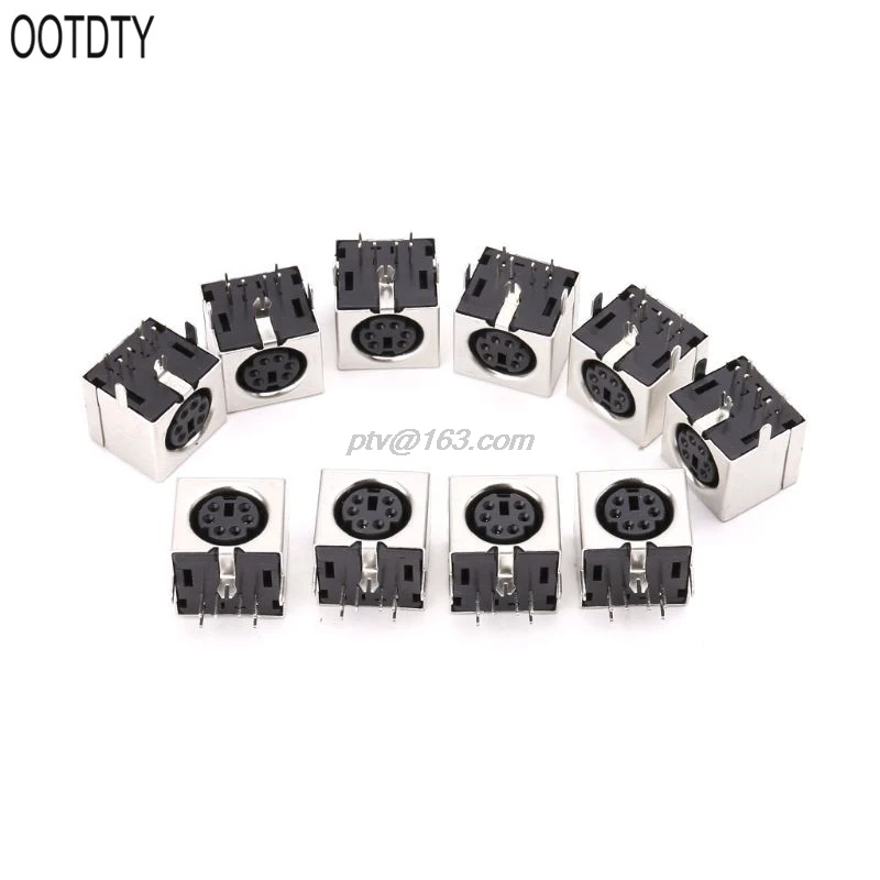 10 шт. мини 6 контактный Din разъем разъемы PS 2 PCB припой PC мышь|Соединители| |