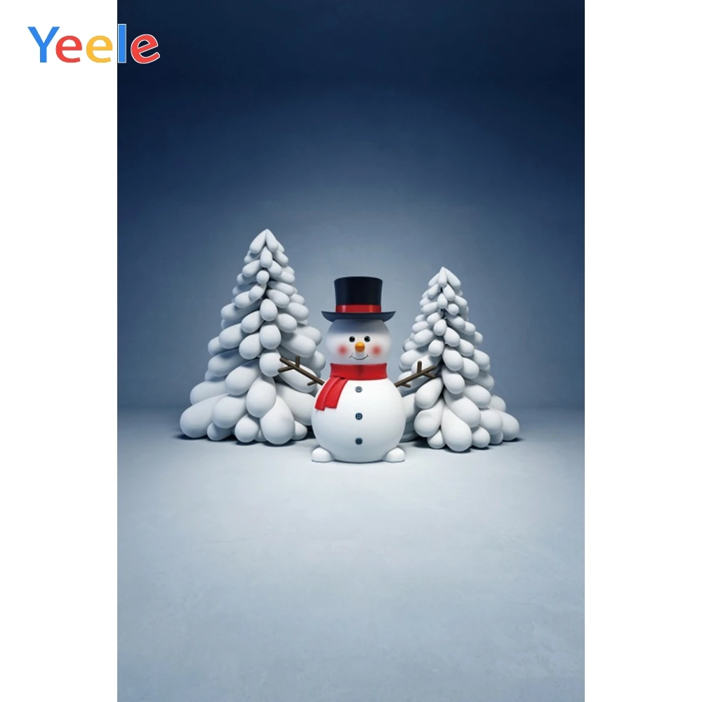 

Christmas Snowman Tree Home Decor Gradient Photocall Backdrop Photography Custom Photographic Background For Photo Studio