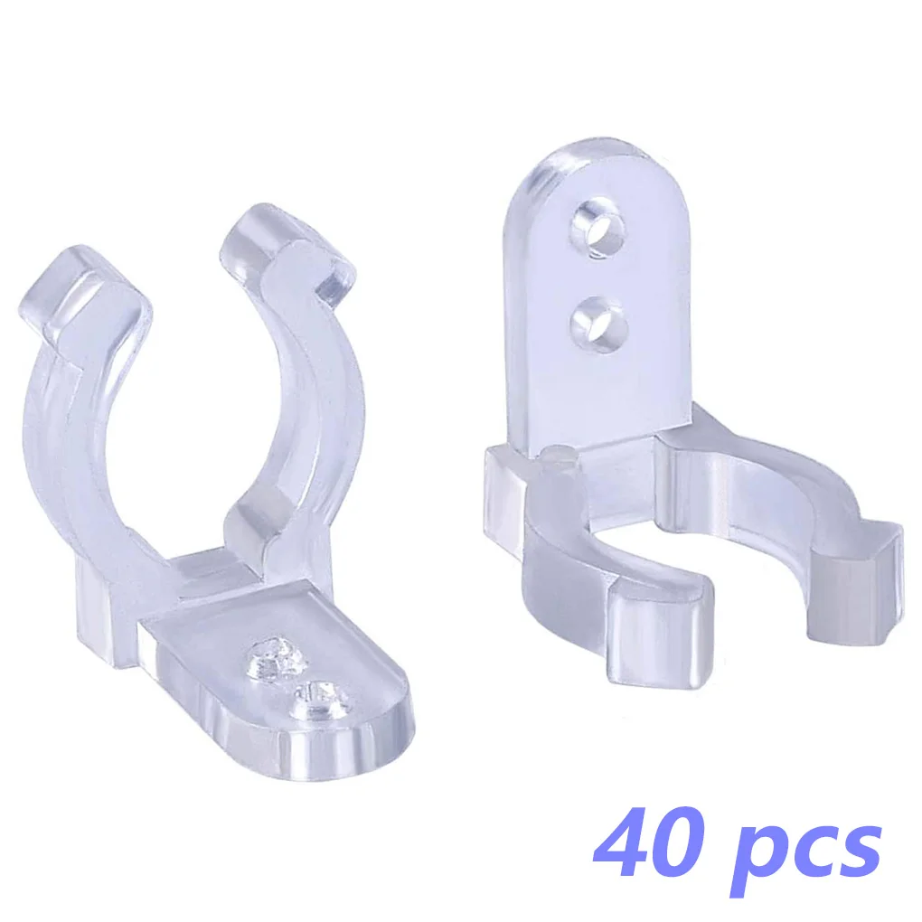 

40Pcs LED Strip Light Clip Round Transparent Plastic Cable Buckle Strip Lamp Hose Connector