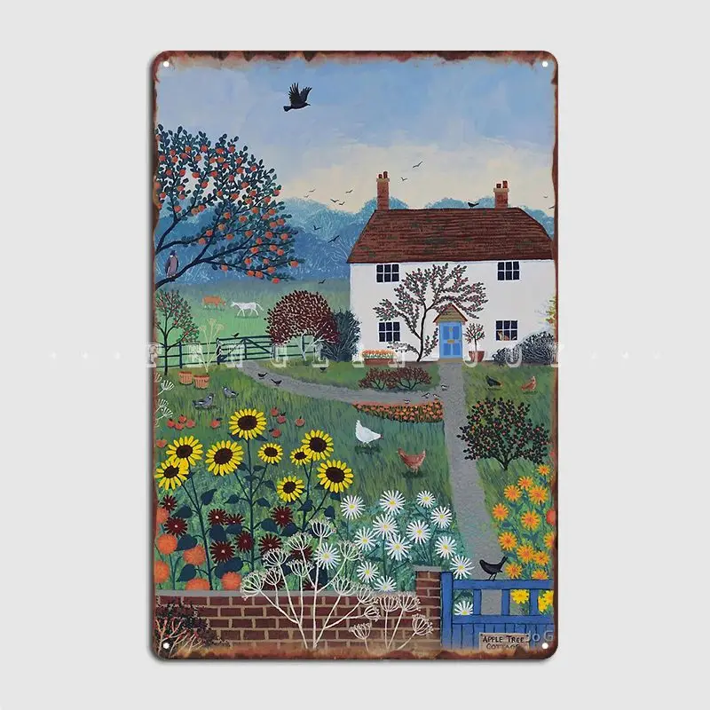 

Apple Tree Cottage Poster Metal Plaque Wall Mural Printing Home Wall Decor Tin Sign Poster
