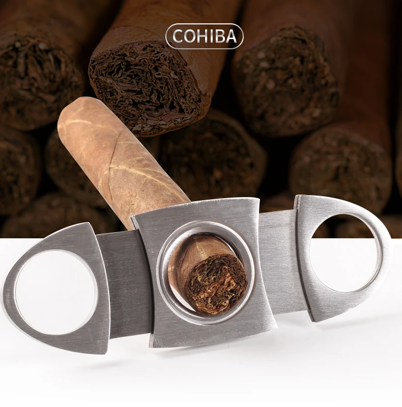 COHIBA сигары резак абсолютно нержавеющая сталь металл сигары резак гильотина сигары ножницы подарок портативные аксессуары для курения