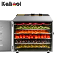stainless steel food dehydrator 6 trays fruit jerky kitchen appliance 24 hours time intelligent timing 600 watt pet dryer