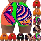 Женские шорты для фитнеса и тренировок, леггинсы для спортзала, с забавным принтом, с завышенной талией, резинка для ягодиц, йоги, короткие спортивные Леггинсы