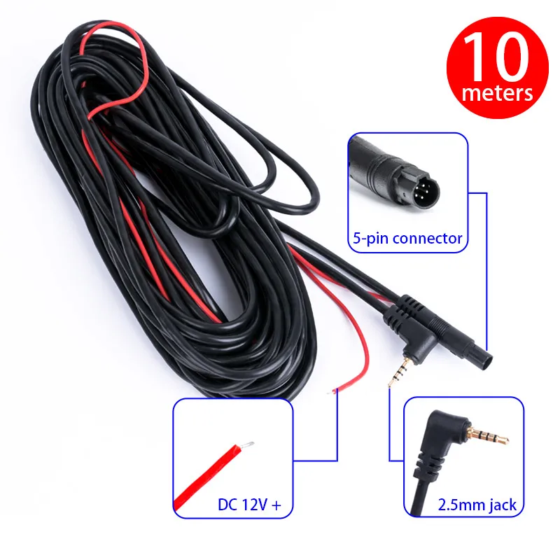 Кабель-удлинитель для камеры заднего вида 10 м/15 м RCA видео 5-pin до 2 5 мм подходит
